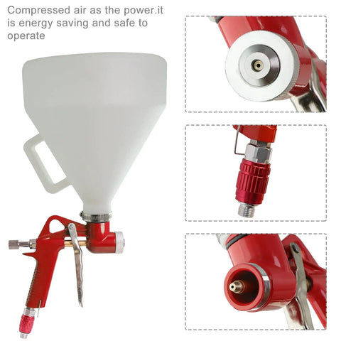 Drywall Texture Sprayer Kit One Point Five Gallon Air Hopper Paint Gun With Three Nozzles 4mm 6mm 8mm For Stucco Mud And Popcorn Texture On Walls And Ceilings Ideal For Do It Yourself Home Renovation Projects