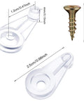50 Pack Glass Retainer Clips With Screws In 4 Mm Offset For Cabinet Doors And Glass Panels Go To Clear Acrylic Universal Clips For Mirrors And Windows 25 Mm Length Transparent With Gold Screws Easy Install, showing dimensions.