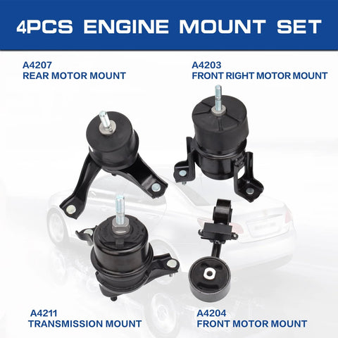 Engine And Transmission Mount Set For 2002 2006 Camry 2.4L And 2004 2008 Solara 2.4L Auto Transmission, set of 4 mounts.