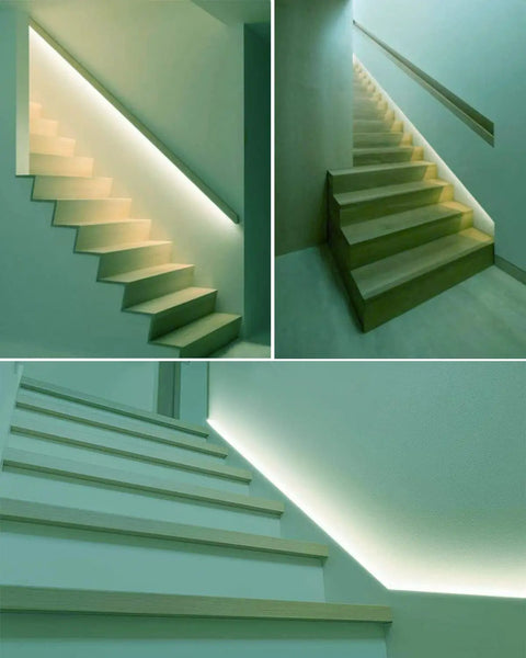 Staircase with USB Powered RGB 15 Color LED Strip Lights With Remote Control 6.56ft For Bedroom Party Kitchen And Home Decor