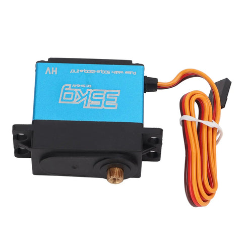 Beefed Up 35Kg Coreless Digital Servo With Fully Waterproof Housing And Heavy Duty Stainless Gears For 1/8 1/10 1/12 Scale RC Cars And Trucks Quick Response, top view with wiring.