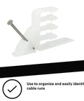 3M S I 1 Cable Stacker Pack Of 25 durable reclaimed plastic clamp with nail for organizing multiple cables.