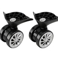 Durable Nylon Luggage Caster Wheels Replacement Pair, 360 Degree Swivel Suitcase Wheels for Travel, black plastic wheels