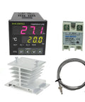 Digital PID Temperature Controller For 100 To 220V AC With SSR Output ITC-100VH 40DA White Heatsink K Thermocouple Included