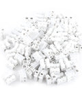Pile of 100Pcs Quick Wire Connectors Set, 2 Pin Push In Wire Terminals, 5A 220V White Plastic Shell, Durable Copper Core.
