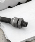 Close-up of threaded end of 10mm Hollow Rear Axle For MTB And Road Bikes 145mm Length Steel Replacement Upgrade