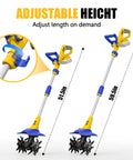 Cordless Garden Tiller No Cord Hassle That Uses Your 20V Battery 330 RPM With 48 Steel Tines, adjustable height feature
