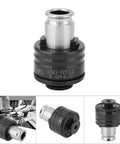 Torsion Type Tapping Chuck Collet Shank M5 for drilling machine, shown from multiple angles with beefy clamping force socket.