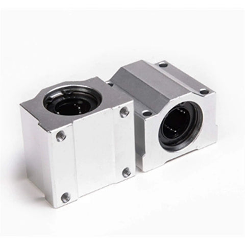 Five Pack Pro Grade SCS16UU Linear Motion Bearing Slides For CNC Parts And 3D Printer Parts, Model SCS16UU, Drop In Guide Rails, High Precision Bearings For Smooth, Quiet, Reliable Motion In Projects, silver linear bearing block