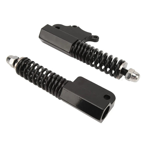 Hydraulic Front Shock Absorber Fork, 200mm Travel, Aluminum Alloy, dual pack with M12 mounts, black finish, laid on white background