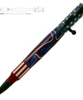 Kickin DIY Woodturning Project Kit Featuring Five Ceramic Flag Ballpoint Pen Hardware Sets And Precision Bushings For Turning Custom Writer Accessories, showcasing a detailed ceramic flag pen.