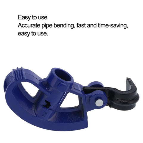 Heavy Duty Nodular Cast Iron Manual Pipe Bender For Galvanized Iron Aluminum Pvc Tubes shown at an angle, focusing on the blue bending tool design.