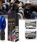 Electromagnetic car snow remover device with blue handle and packaging shown in use inside vehicle