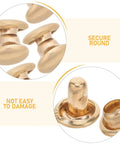 100 Sets Double Cap Leather Rivets And Snap Fastener Kit For Garments, DIY Leathercraft Hardware, Pro Grade Heavy Duty Metal Rivets With Easy Install, Includes Snap Buttons, Perfect For Jackets, Bags, Belts And More. Gold double cap rivets close-up