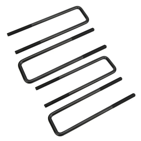 Beefy 12 Inch Flat Top Square Bend Rear Axle U Bolts Kit With Nuts And Gaskets For 1999 To 2010 Dodge Ram 1500 Rear Suspension Restore Clamp Force And Prevent Rust, black steel