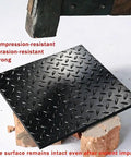 Heavy Duty Insulating Rubber Electrical Safety Mat Built Like A Tank For Real Deal High Voltage Protection And Slip Resistant Flooring That Keeps Every Tradesman Locked In All Day, showing compression-resistant black mat under impact.