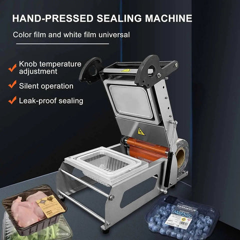 Gfazxds Compact Electric Heat Sealing Machine For Shrink Wrapping Bags 18 By 12 Cm in use sealing food trays.