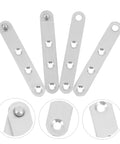 Hidden 360 Degree Pivot Hinges For Cabinets And Doors Stainless steel hinges in various angles, visible screw holes, 10 pack.