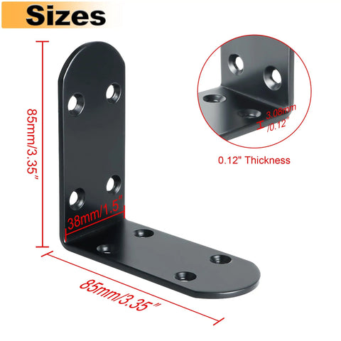 Solid As A Rock Heavy Duty L Brackets Quick Fix Corner Supports Stainless Steel 85mmx38mm for wood furniture repairs.