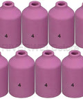 Pack of ten TIG Gas Lens Alumina Nozzle Ceramic Cup Pro Grade 54N18 Size Four One Quarter Inch Six Point Five Millimeters for welding