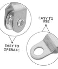 12 Piece Swivel Rope Pulley Block Wheel For 6mm Rope Load Lifting Wire Pulley Open Design Workhorse For Heavy Duty Towing And Material Handling Roller For Home Garage Outdoor Utility Projects, silver metal close-up