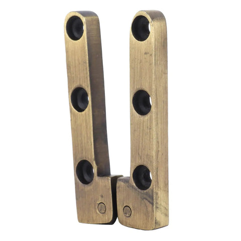 Rust Resistant Folding Cabinet Hinge Hardware For Home Closets And Drawers, zinc alloy, close-up of hinge with screw holes visible.