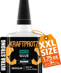 Image of an XXL 1.75 oz bottle of Kraftprotz shoe glue with ultra strong formula.