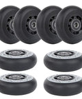 Inline Skate Wheels 80mm Outdoor Asphalt Formula 8 Pack Black High Rebound SHR Polyurethane Replacement Wheels displayed
