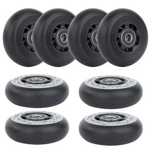 Inline Skate Wheels 80mm Outdoor Asphalt Formula 8 Pack Black High Rebound SHR Polyurethane Replacement Wheels displayed