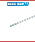 Close-up of 14G J Bend Galvanized Bike Spoke 305mm 12 Inch, threaded end, for Mountain Bike MTB Wheel Repair