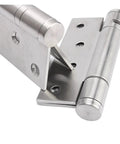 Close-up of Two Pack Ball Bearing Butterfly Butt Self Closing Door Hinges Stainless Steel 5 Inch Adjustable for Wooden Interior Doors.