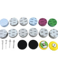 240 Piece Wet And Dry Sanding Discs Kit With Hook Fastener Pad For 1/4 Inch Drill Or 3 Inch Grinder Includes Foam Buffers For Smooth Finishes On Car Paint And Wood Projects With Grit Range From 80 To 5000, assorted sanding discs and fasteners.