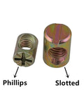 Durable M5 M6 M8 Furniture Barrel Bolts Set With Cross Dowel Nuts Slotted and Phillips Head Options for DIY Easy Install