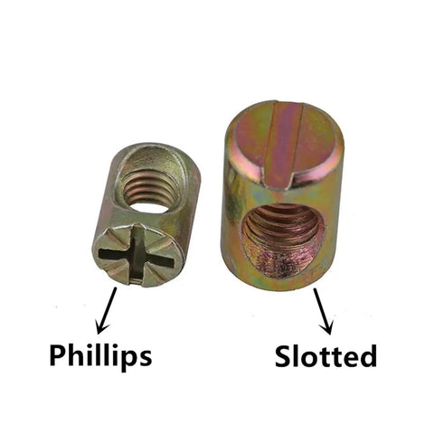 Durable M5 M6 M8 Furniture Barrel Bolts Set With Cross Dowel Nuts Slotted and Phillips Head Options for DIY Easy Install