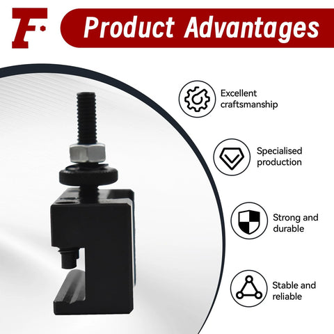 Front view of black metal Findmall OXA #2 quick-change tool holder for lathe