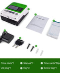 No Sweat Real Deal Employee Thermal Time Clock For Small Business Automatic Punch Terminal, includes manual, time cards, and accessories.