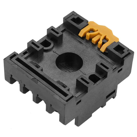 11 Pin Delay Timer Relay Socket Base For JQX-10F JTX-2C Time Relay, DIN Rail Mount Power Relay Socket With Screw Terminals, black plastic