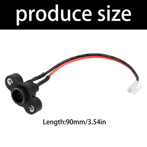 Rugged Electric Scooter Charging Port Connector For ES1 ES2 ES3 ES4 90mm Prewired Cable Easy Replacement Lightweight And Durable Power Port