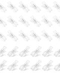 Heavy Duty 30 Pack Clear Balloon Arch Clips Kit With Invisible Spring Clamps For Weddings Parties And Beach Towels Holding Backdrops Quilts Photography Props securely without ruining your vibe., 30 clear ABS plastic clips shown in grid