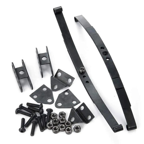 4-Piece Steel Leaf Spring Set For High Lift Chassis On 1/10 D90 RC Crawler Upgrades with bolts and brackets