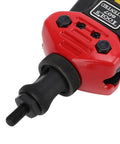 Close-up of the 16 Inch Hand Blind Rivet Nut Setter Kit With 10 Mandrels For 110 Thread Inserts Heavy Duty Tool Set red and black head.