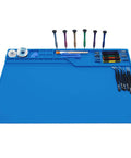 Pro Grade Heat Insulation Silicone Repair Mat With Built In Scale Ruler Magnetic Parts Pockets And Screw Position Guides for electronics repair.