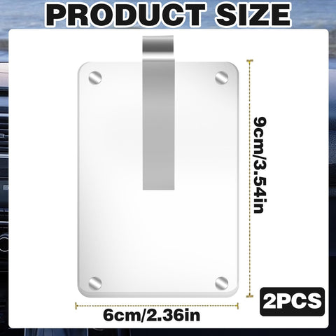 Product size dimensions for Two Pack Acrylic Magnetic Car Photo Holder Visor Clip Set Must Have Personalized Picture Frame.