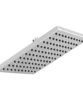 8 Inch Square Rain Showerhead Chrome Finish With Brass Construction Easy Clean Nozzles And Pressure Compensating Flow Control For Consistent Spa Vibe Shower Experience Showerhead Only, showing angled view of nozzles.