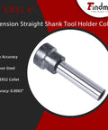 C1 ER32 4 Inch Straight Shank Tool Holder Collet Chuck For CNC Lathe And Milling Machines, Hardened DN65 Steel, Accurate Extension