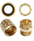 Beefed Up Three Quarter Inch Garden Hose Adapter Set With Two Pairs Male To Male And Female To Female Connectors No Leak Fittings