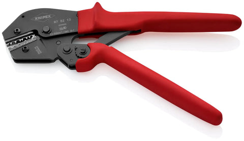 4-Position Crimping Pliers For Non-Insulated Terminals And Connectors, 0.5-10 MM2, AWG 20-7, Lever Transmission, red handles