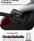 Beefed Up Nacs To Ccs1 Adapter For Tesla Supercharger V3 V4 250Kw DC Fast Charge 500A with charging port close-up view.