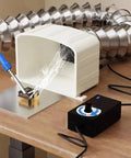 No Sweat Desktop Smoke Absorber For Soldering Tasks Featuring Flexible Exhaust Hose and Heavy Duty High Efficiency Filter in use
