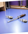 Stainless Steel Marine Pulley Block Set 4 Pack Rope Pulleys with swivel bearings shown on blue surface
